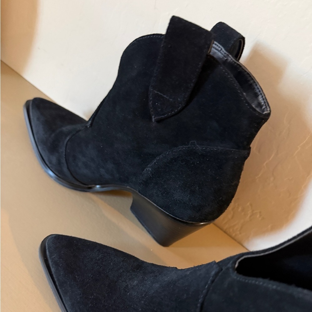 Jessica Simpson Western Bootie Black Zadie Pull On Suede Women’s 8.5 Cowgirl - Picture 4 of 11